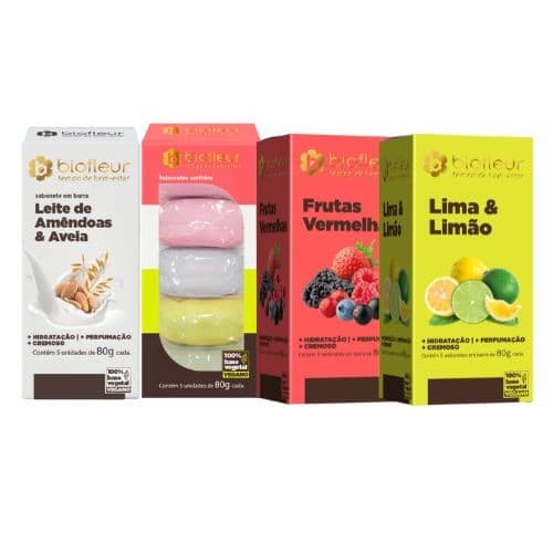 KIT 5 SABONETE BIOFLEUR C/5 SABONETES CADA