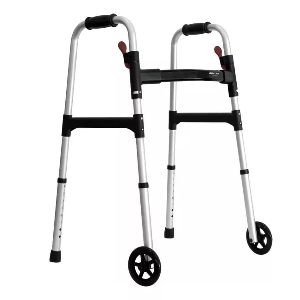 Andador para Idoso com Rodas Adulto Ortopédico Geriátrico Desmontável Dobrável - Mercur