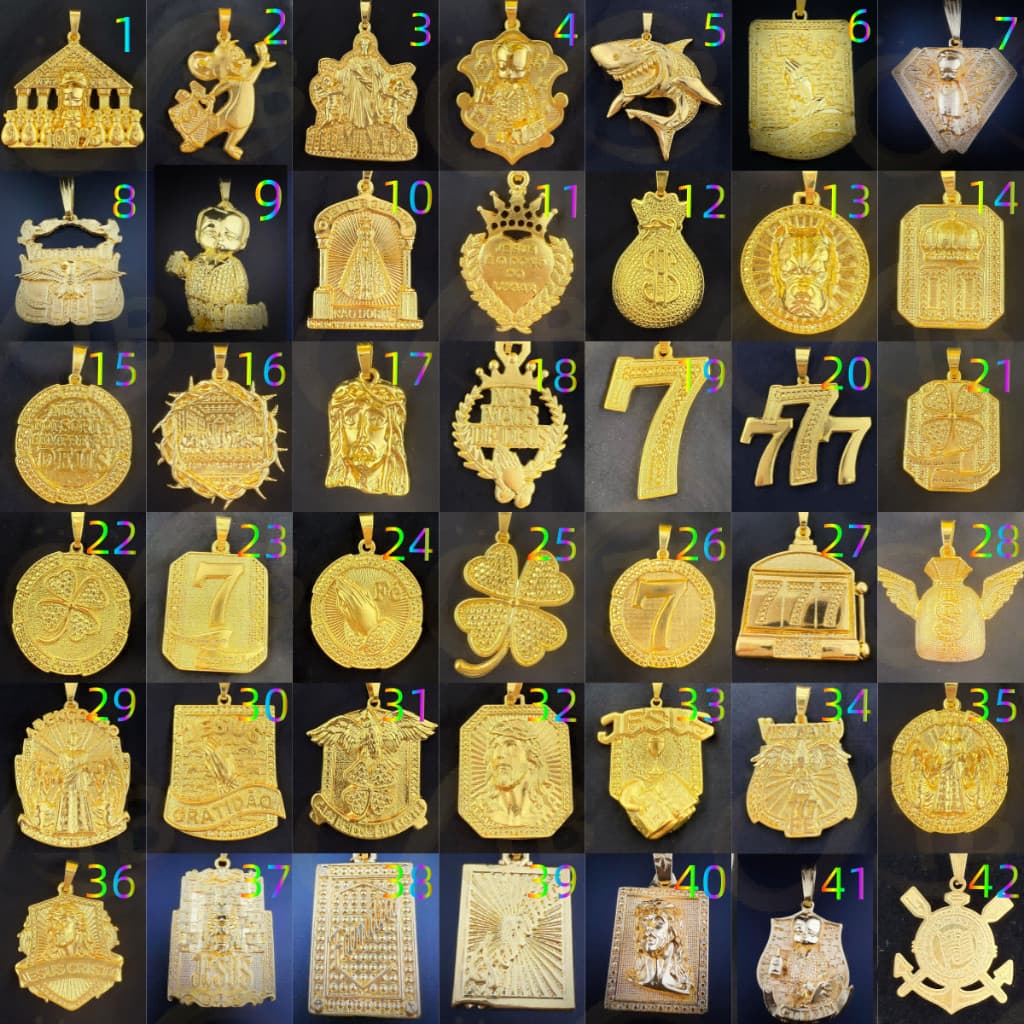 TB Presentes Moda Pingente Jesus é o Dono Do Lugar Banhado a Ouro 18K