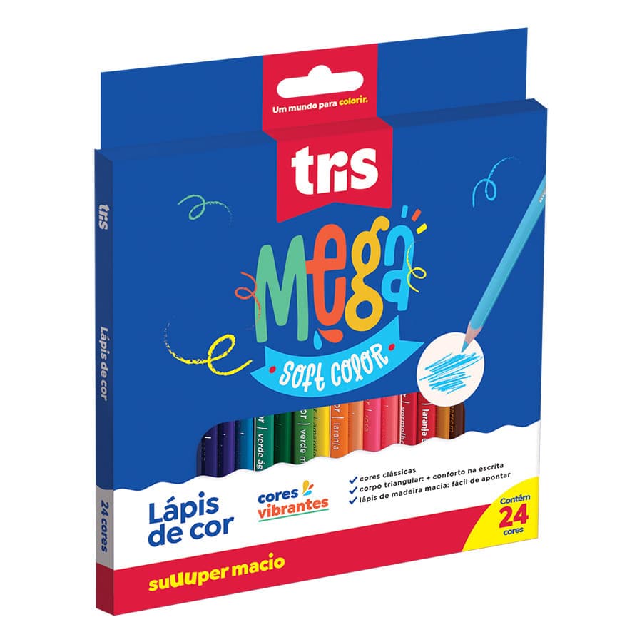 Lápis de Cor Mega Soft Color 24 Cores Tris