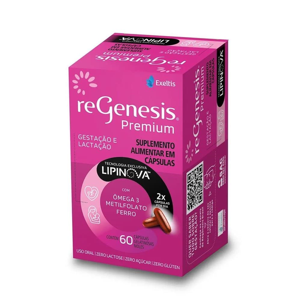Vitamina Para Gestantes Regenesis Premium 60 caps Com ômega