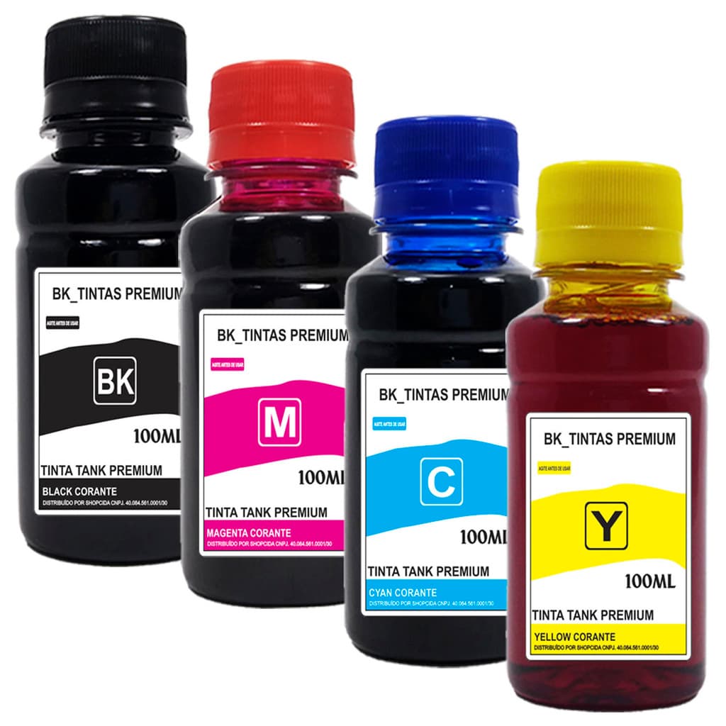 4 Refil Garrafa Tinta Compatível Impressora Epson L375 L395 L3250 L3150