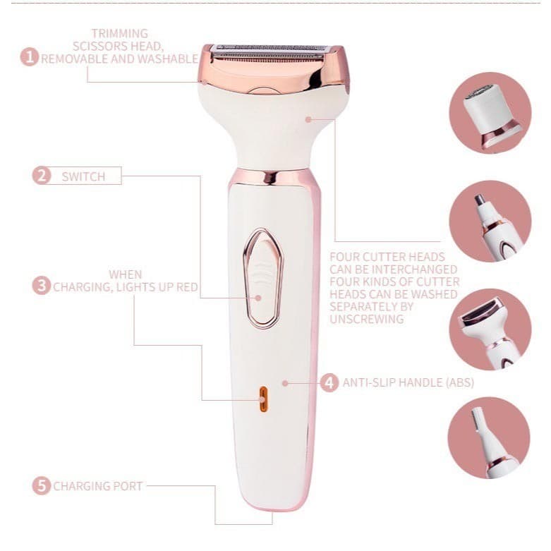 Novo Aparador Barbeador Removedor Multi-funcional 4 Em 1 De Axila Pêlos Sobrancelha Elétrico