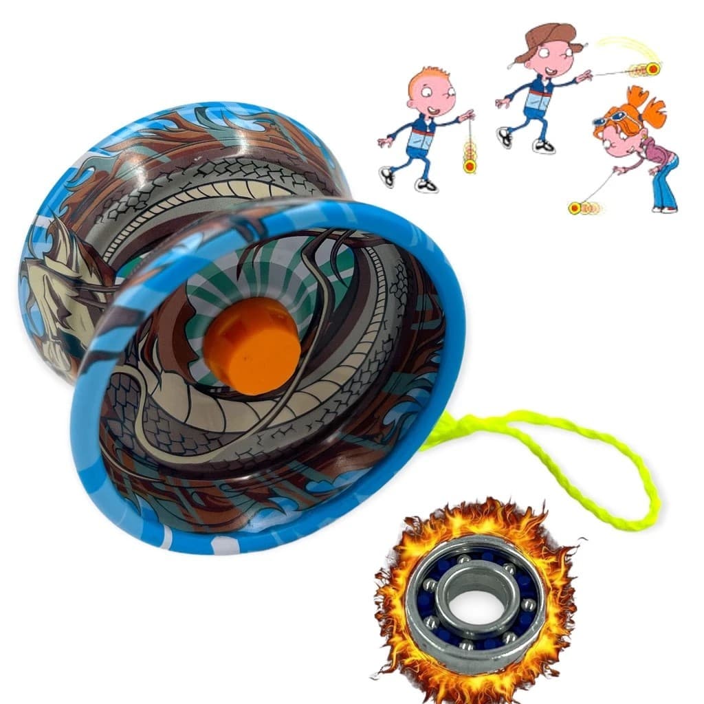 Yoyo Alumínio C/ Metal Inox Profissional Com Rolamento e Corda De Giro Infantil