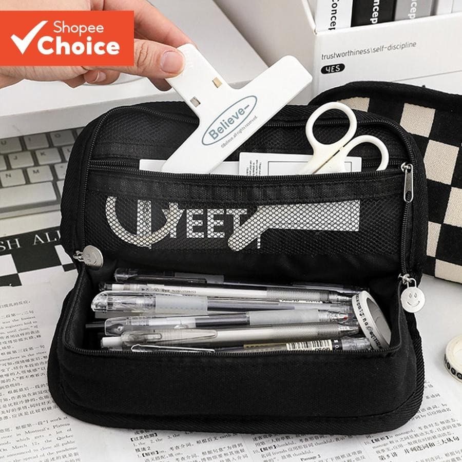 Estojo Para Lápis De Xadrez Grande Capacidade Material Escolar