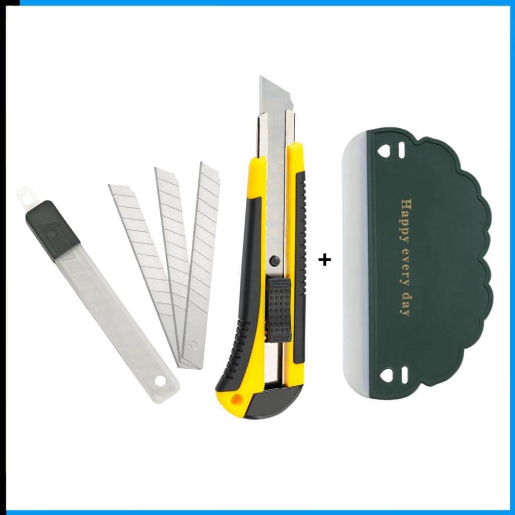 Espátula e Estilete Profissional + 1 Lâmina 18mm Emborrachado