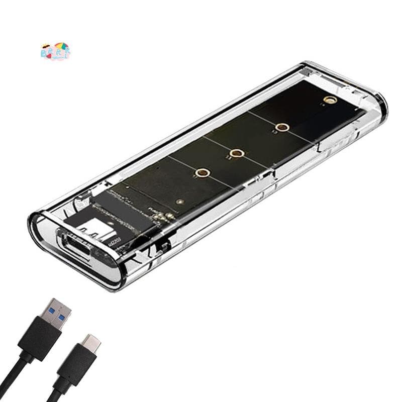 M . 2 NGFF Protocolo Duplo SSD Caso Claro USB Tipo C 10Gbps PCI-E M2 Transparente Gabinete Externo Caixa De Disco Rígido