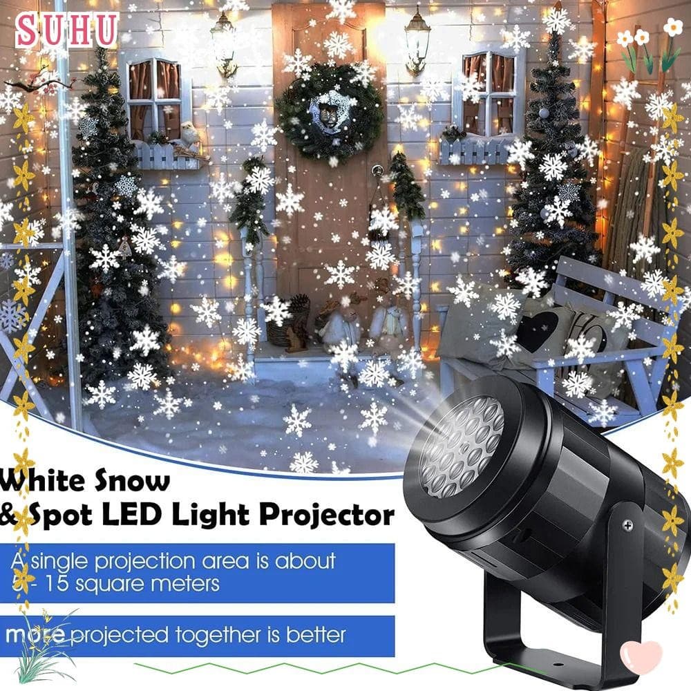 Projetor De Floco De Neve De Natal SUHU , Lâmpada LED USB De Projeção Branca , Enfeites De Ano