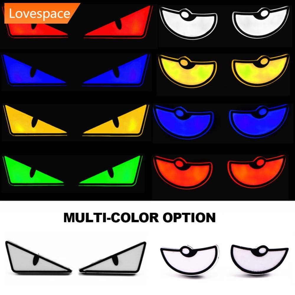 【ready stock】LS-STORE 2 Pçs Motocicleta LED Diabo'olhos Luzes Demônio Olhos Farol Mini Lente Do Projetor Lâmpada De Sina