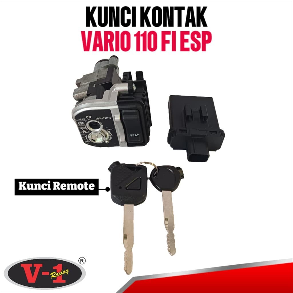 Chave De Ignição V-1 RACING + Alarme Remoto Para VARIO 110 FI ESP + Assento (3510A-K46-N30)