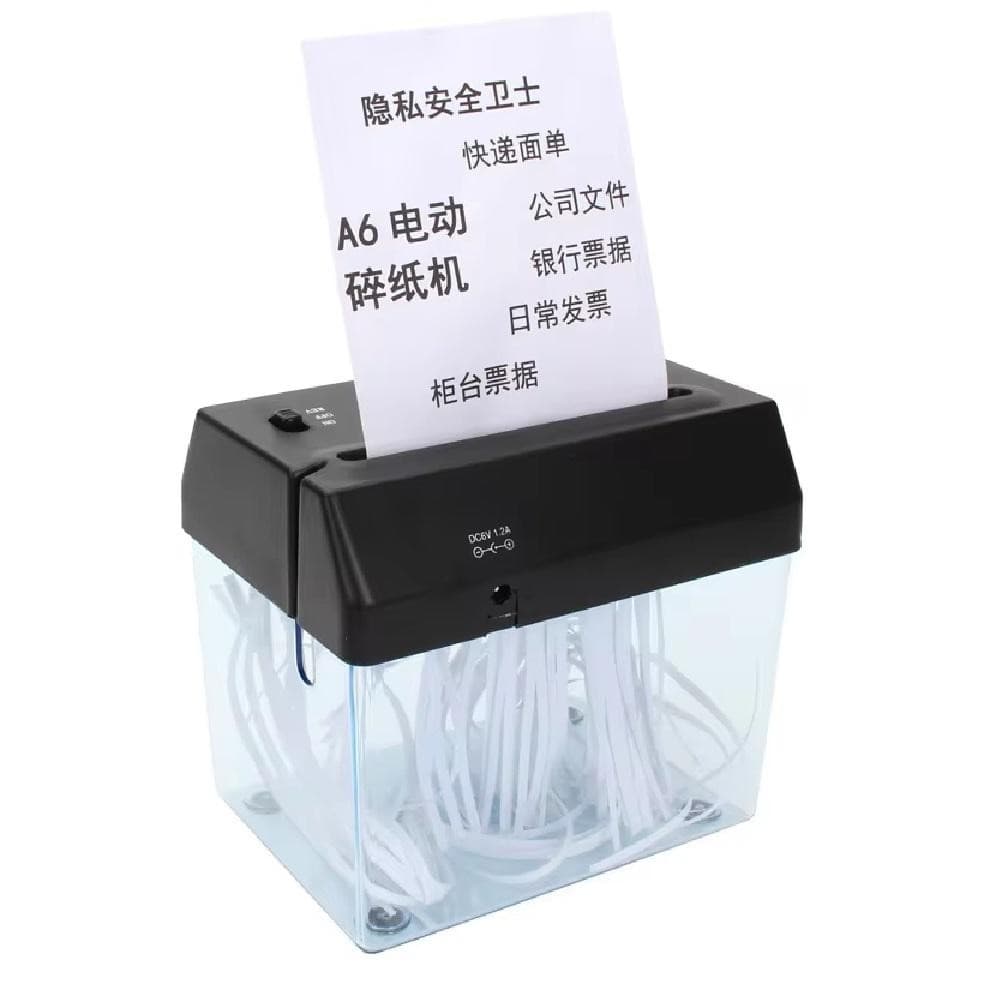 FRAGMENTADORA AUTOMÁTICA DE PAPEL TRITURADOR PORTÁTIL PARA MESA, CORTADOR USB PILHAS BIVOLT