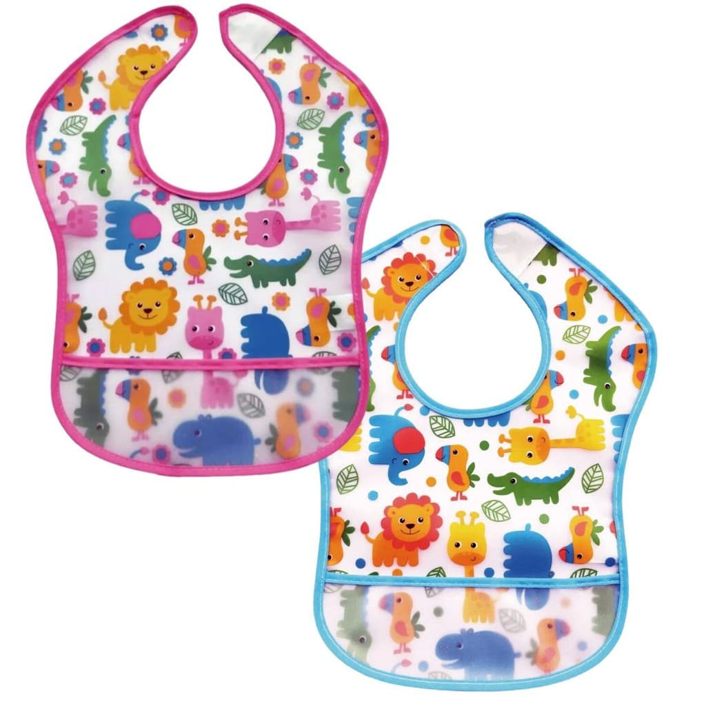 Babador Infantil Impermeável c/ Bolso Pega Migalhas