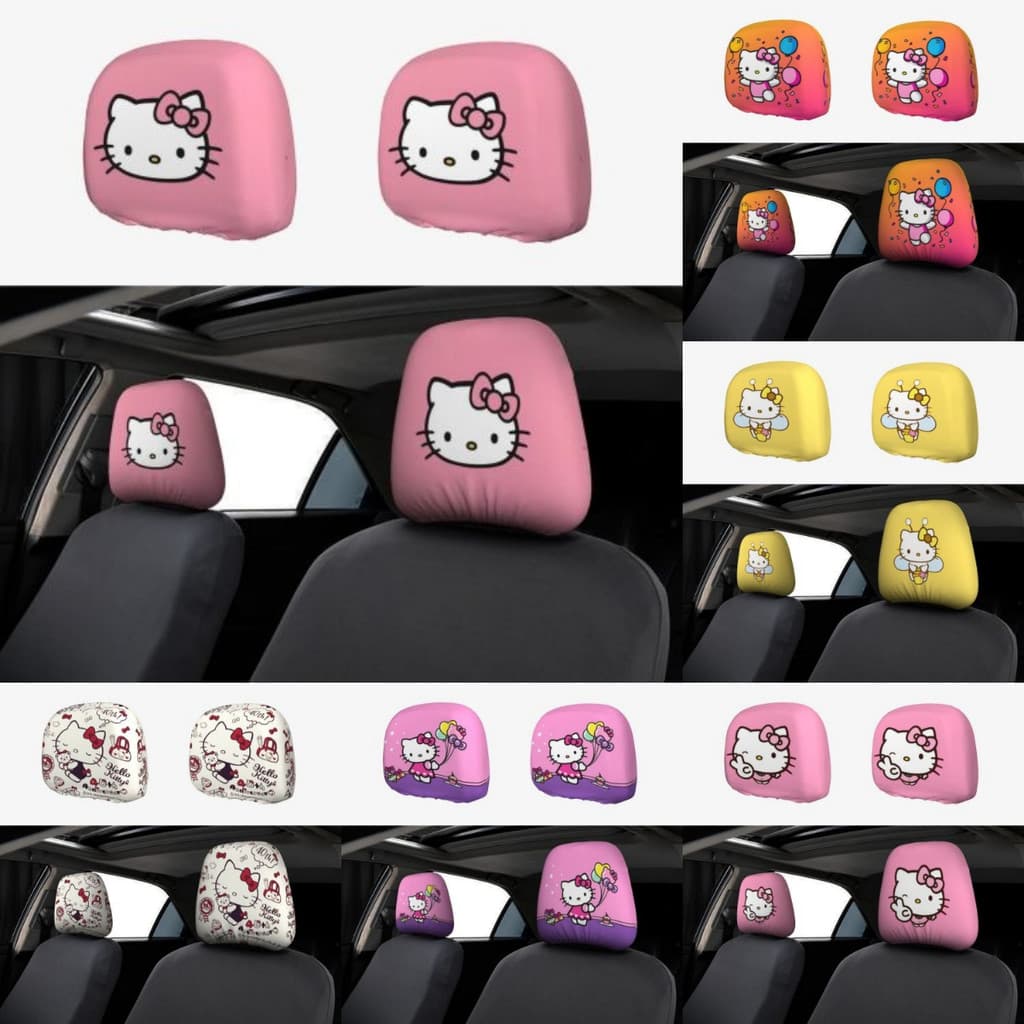 Capa Para Encosto De Cabeça De Carro HelloKitty 2Peças