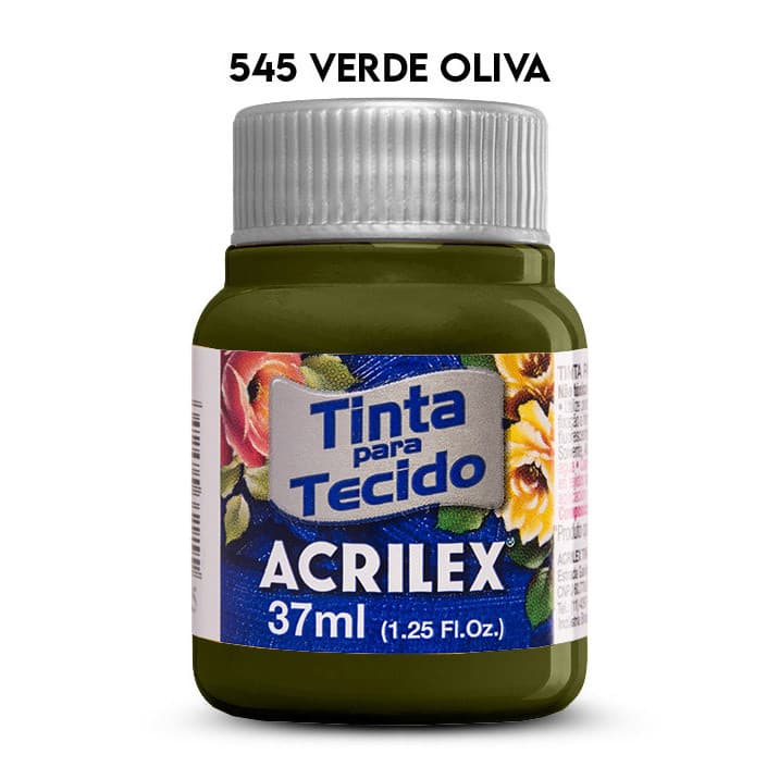 TINTA TECIDO ACRILEX 37ML FOSCA 545 VERDE OLIVA