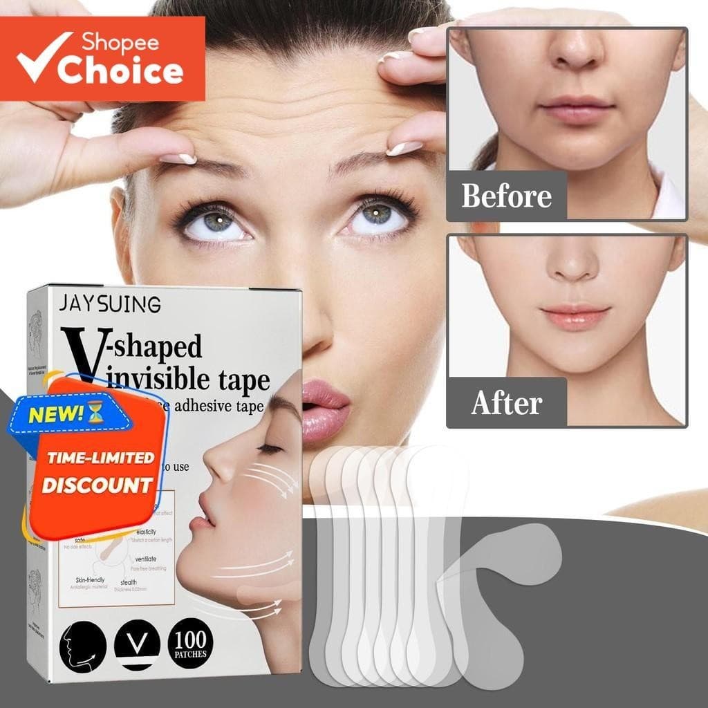Fita Invisível Do Elevador Rosto De 100 Pces , Removedor De Rugas , Almofada Adesiva Pescoço Da Testa , Anti-Envelhecime