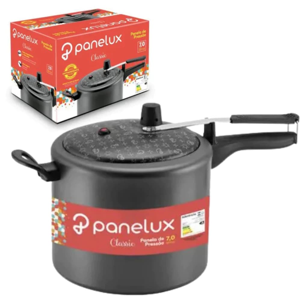 Panela de Pressão Panelux 7 Litros Antiaderente Teflon Não Gruda Linha Magnific com 5 Camadas