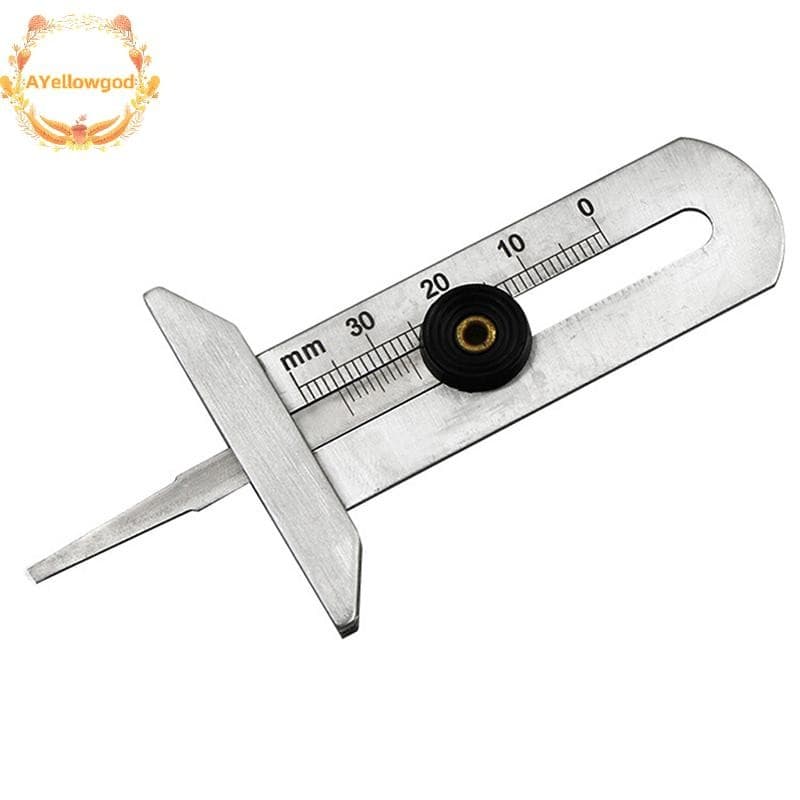 AYellowgod Medidor De Profundidade De Piso De Pneu De Carro Em Aço Inoxidável , Régua , Pinça , Ferramenta De Medição , 