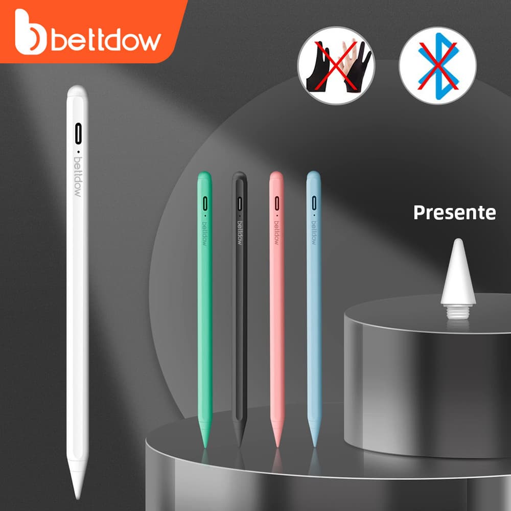BETTDOW Caneta Touch de 10ª Geração Função de Inclinação para iPad Air 4 5 10.9 Gen7 8 10.2 Pro 11 12.9 2018 2020 10.5