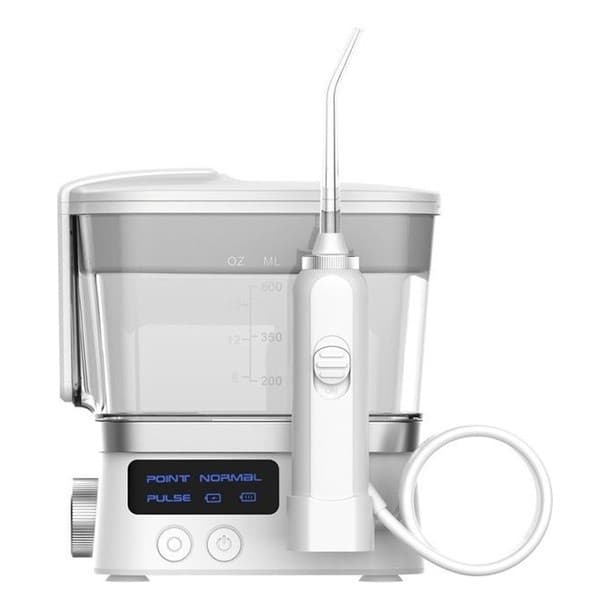 Irrigador Bucal Dental Portátil 600ml Recarregável LED Display Jato Potente 10 Níveis Pressão + 4 Bicos