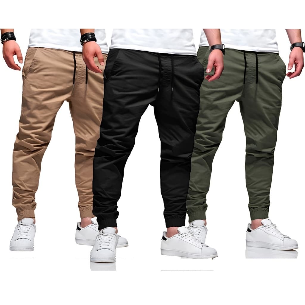 Kit  Calças Jogger Skinny Moda Masculina Sarja Ideal para o Trabalho linha Premium