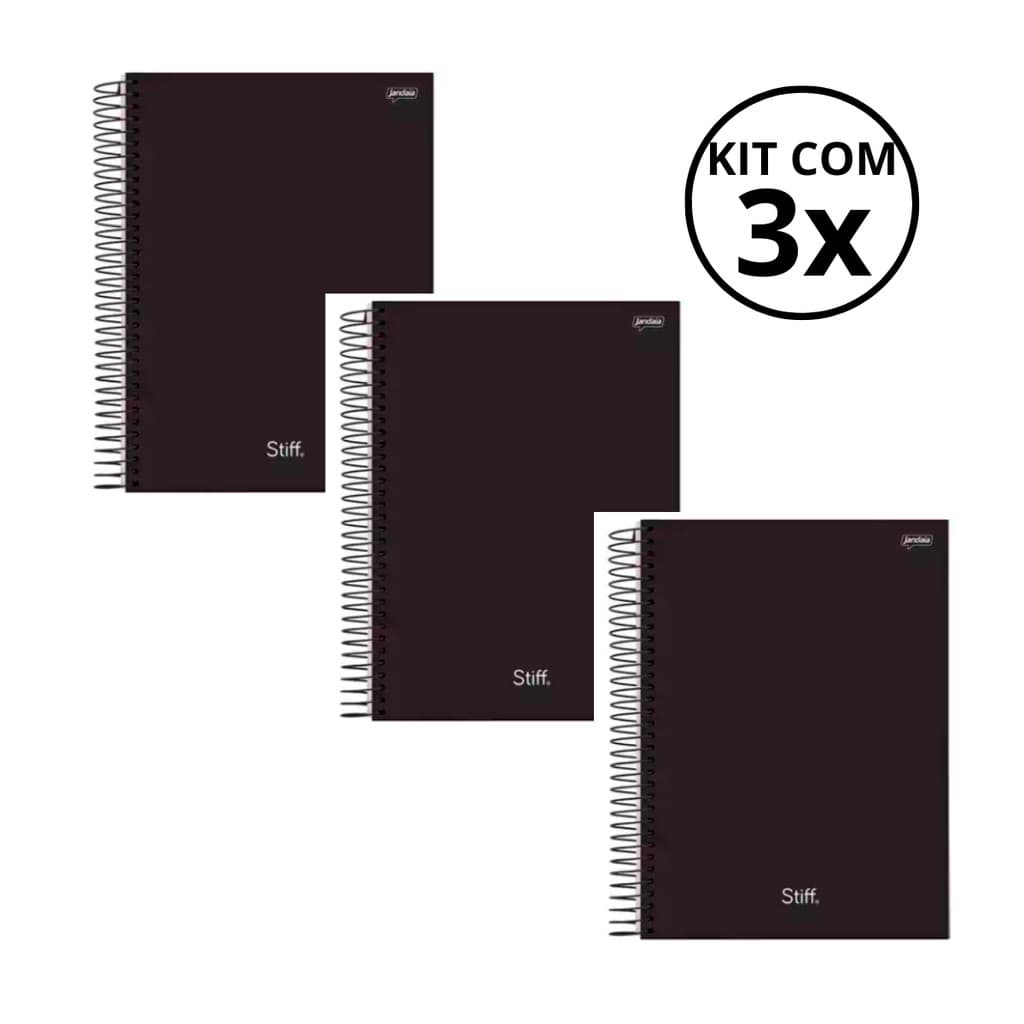 Kit Com 03 Cadernos Universitario 10 Matérias Stiff - Jandaia KIT 03