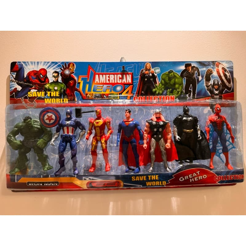 kit cartelado Bonecos Vingadores  7 bonecos coleção Nova 15 cm Envio em 24 horas