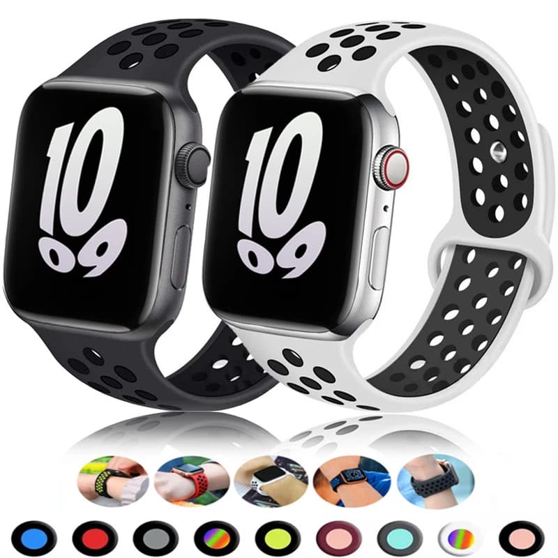 pulseira respirável SPORT para SMART WATCH Series 7 8 9 10 38 40 41 42 44 45 46 49 mm