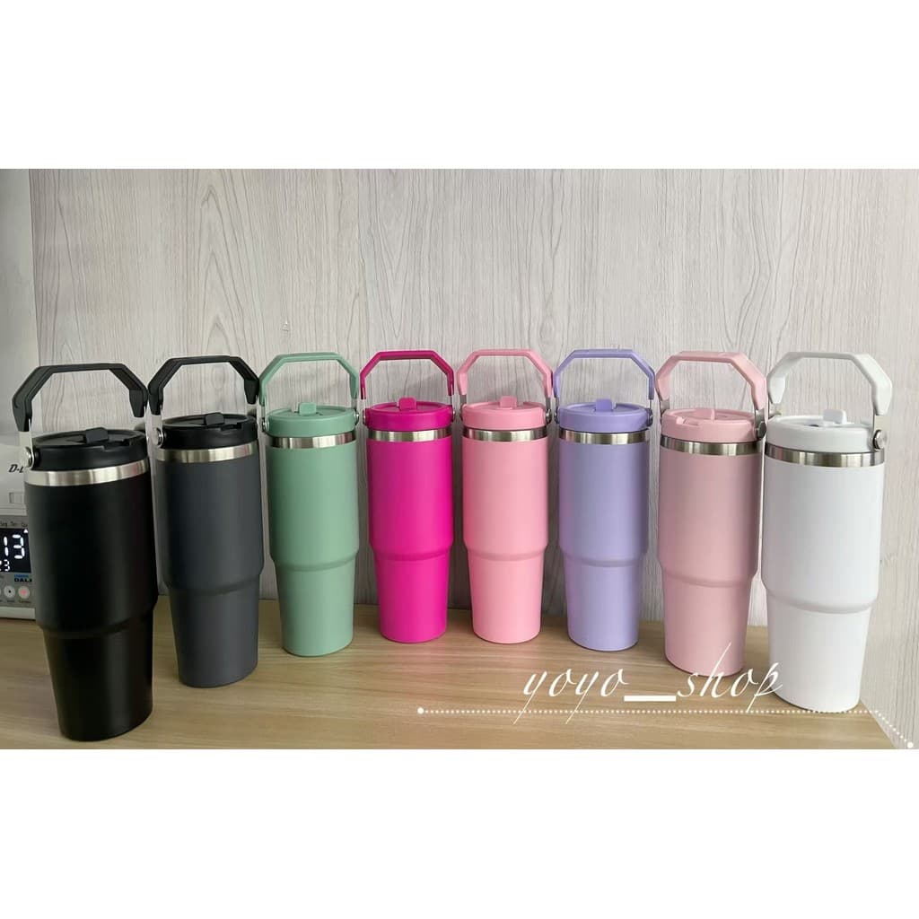 Garrafa Térmica Inox 900ml ou 600ml | Tampa Flip Antivazamento | Alça para Transporte | Quente e Frio，Várias cores