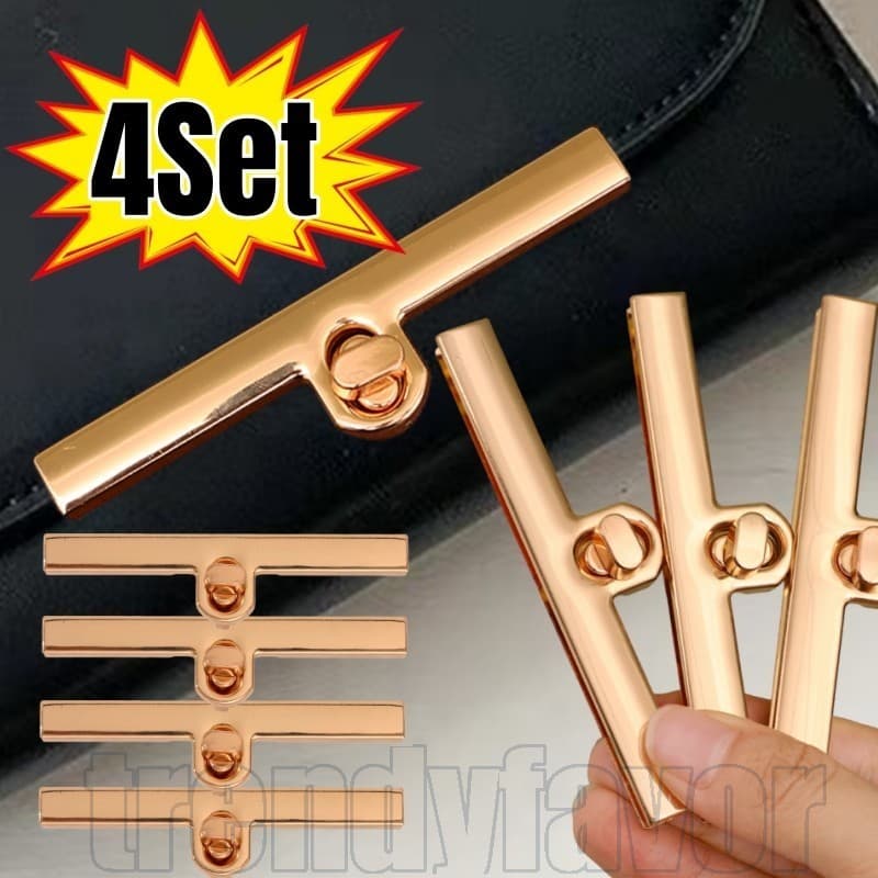 4-1 Conjunto De Fechaduras Giratórias Com Fecho De Metal Para Bolsa-Prendedores De Fivelas Helicoidais Vintage DIY-Acess