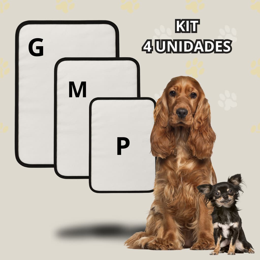 Tapetes higiênicos lavável reutilizável Kits 4 unidades para pet dog xixi gato educador