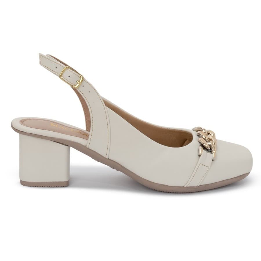 Sandálias Femininas Mary Jane de Salto Médio Bico Quadrado Moda Modesta Macerata Ref: Q-1090