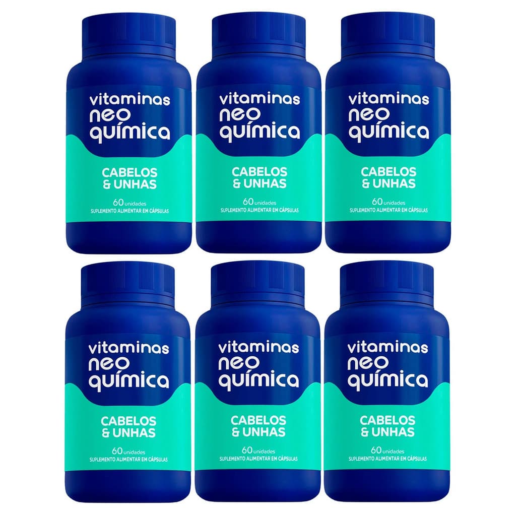 Kit 6 Suplemento Cabelos e Unhas 60 Cápsulas - Neo Química