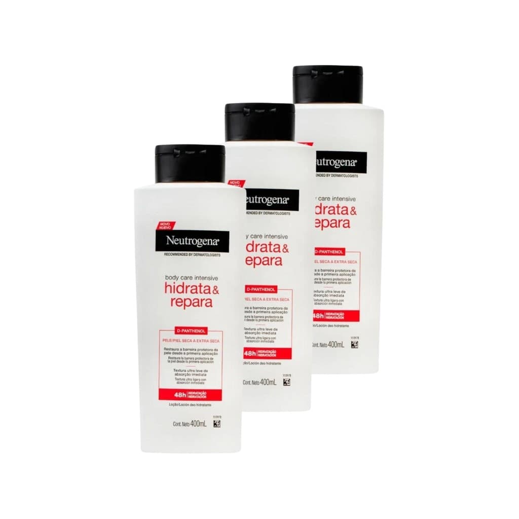Kit 3 Neutrogena Hidrata e Repara 400ml Tratamento Intensivo
