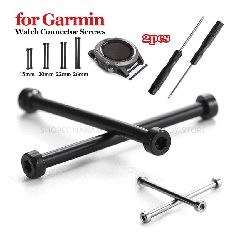 2 Pçs Parafusos De Conector De Relógio De Metal Pulseira Aço Inoxid Pinos de barra de mola pulseira para Gar min Conexão