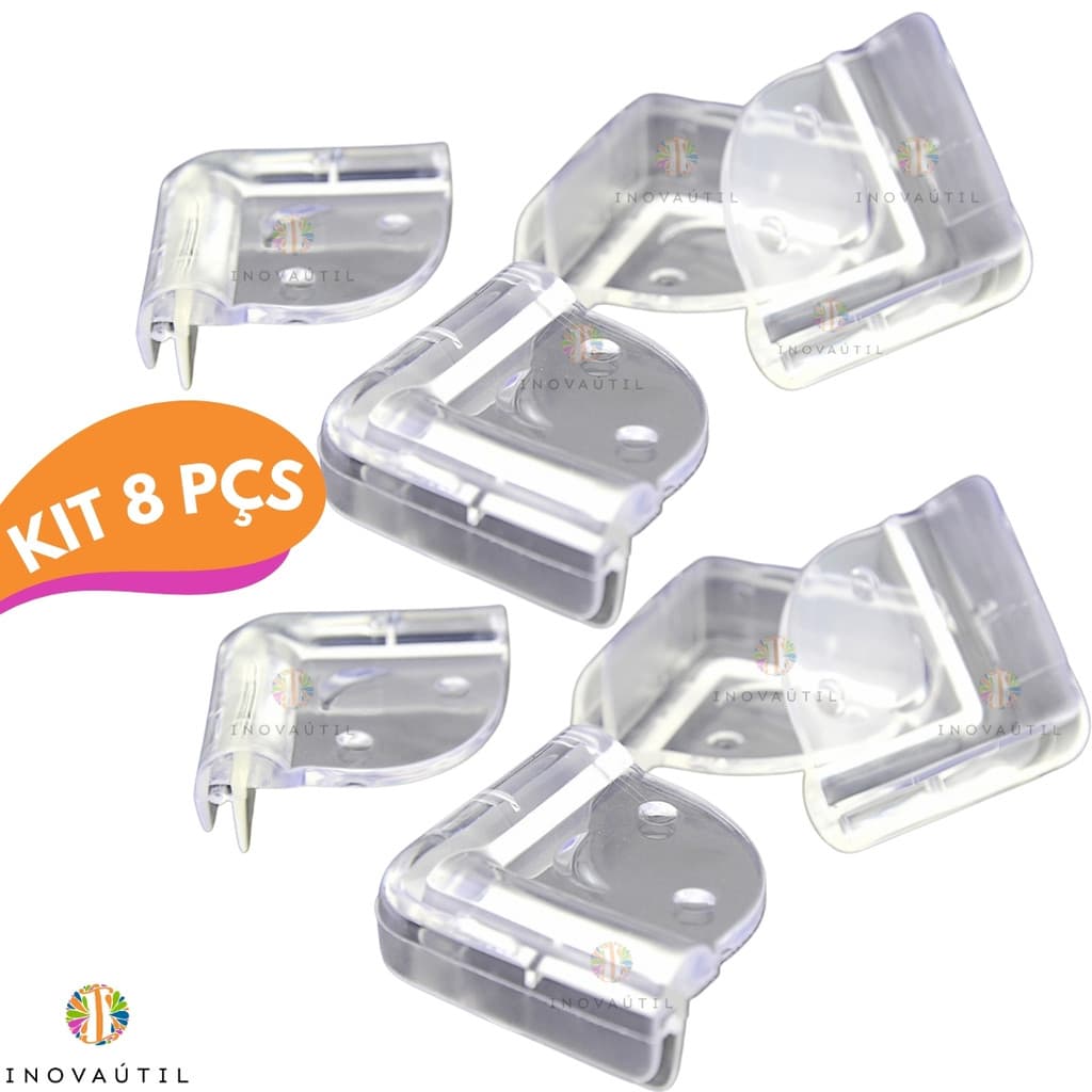 Protetor de Quina Silicone 8 Peças Mesa Móveis Prateleira Segurança Para Bebê Crianças e seu Pet