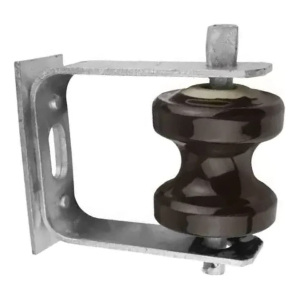 Conjunto Armação E Isolador Vertical Roldana Porcelana Poste