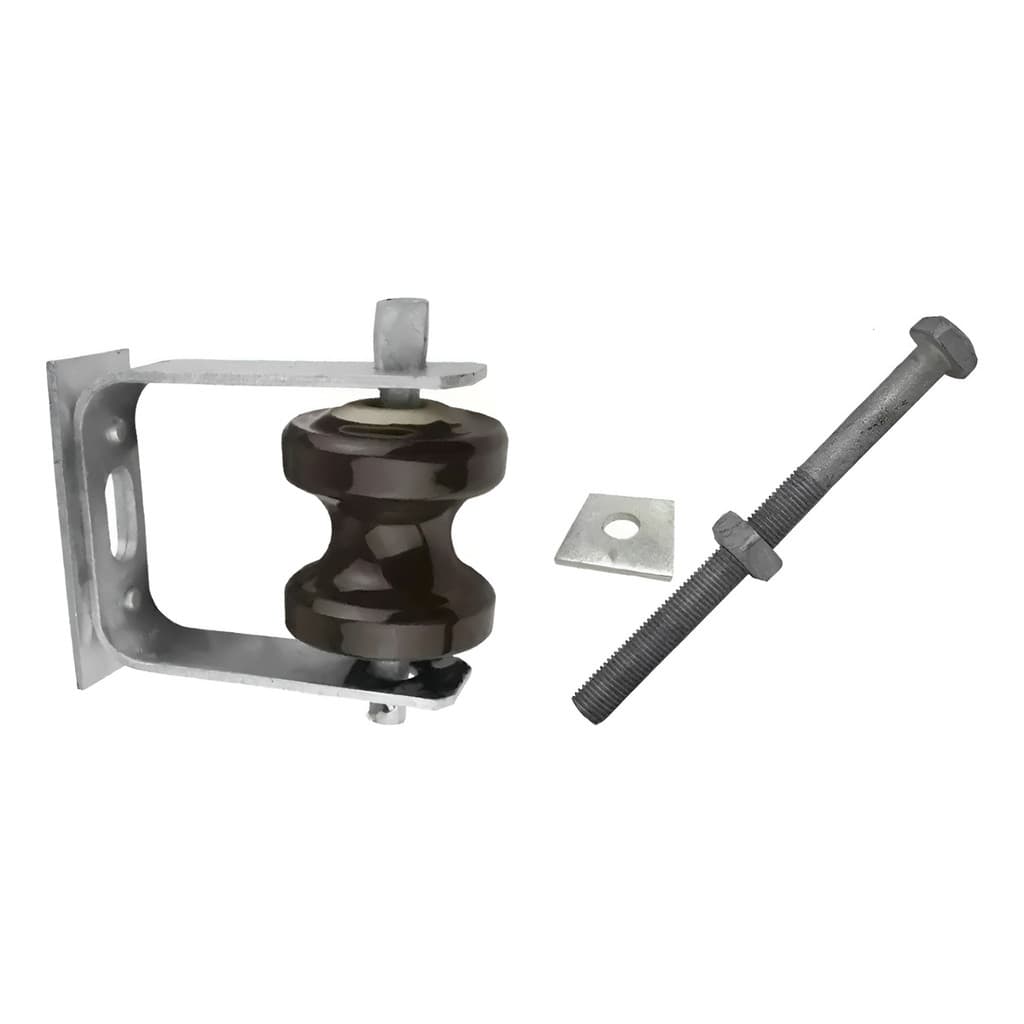 Conjunto Armação Isolador E Parafuso Roldana Porcelana Poste