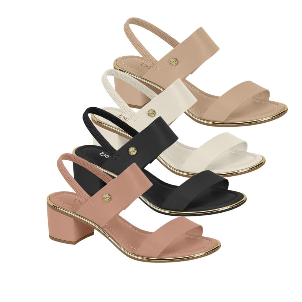 Sandália Feminina Beira Rio Conforto Salto Grosso 8379221