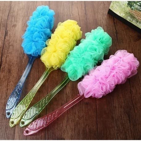 kit1 E 2 UNIDADE Escova Esponja Com Cabo longo 40Cm Bucha De Banho Esfregão Costa Nylon e Plástico Para Casa Em Banheiro