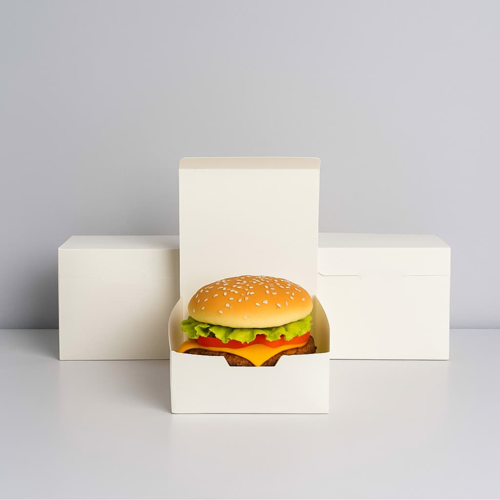 100 Caixa Embalagem Box para Hambúrguer Lanche Artesanal Resistente e Criativa Triplex 250g Delivery