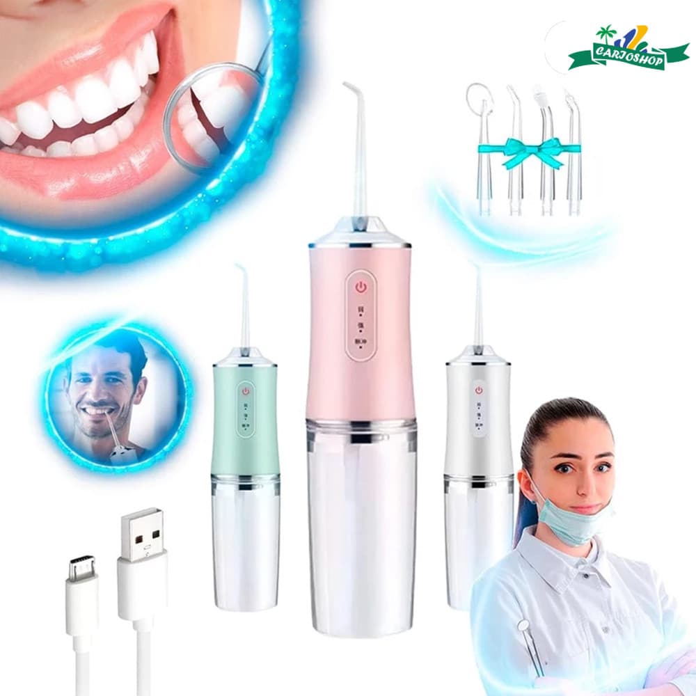 Irrigador Dental Oral Portátil Recarregável USB 220ml Promoção Limpeza Bocal Jato Forte