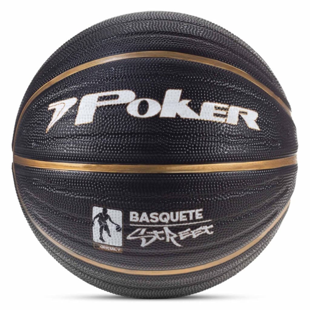Bola de Basquete Street N°7 OFICIAL Poker - Para Basquete de RUA  em quadra externa e  area aberta
