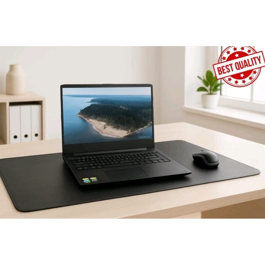 DeskPad Mouse Pad de Luxo 90cm X 40cm Gigante Courino Sintetico Preto