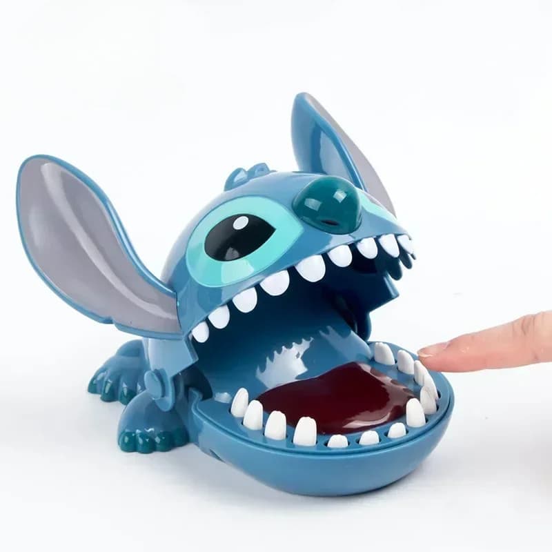 Stitch Mordida Dedo Figuras Anime Ponto Dentista Empurrar Dentes Engraçado Jogo Modelo Brinquedos Presentes De Aniversár