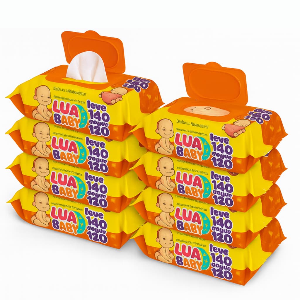 Caixa 1120 Lenço Umedecido Premium 8 Pacote Toalha Umidecida Babe Adulto Lencinho Toalhinha Promoção