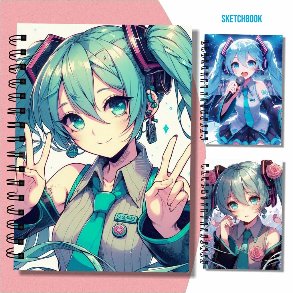Sketchbook Hatsune Miku Vocaloid 90g / 180g / 240g Caderno Desenho Artístico Esboço Aquarela A5 Personalizado