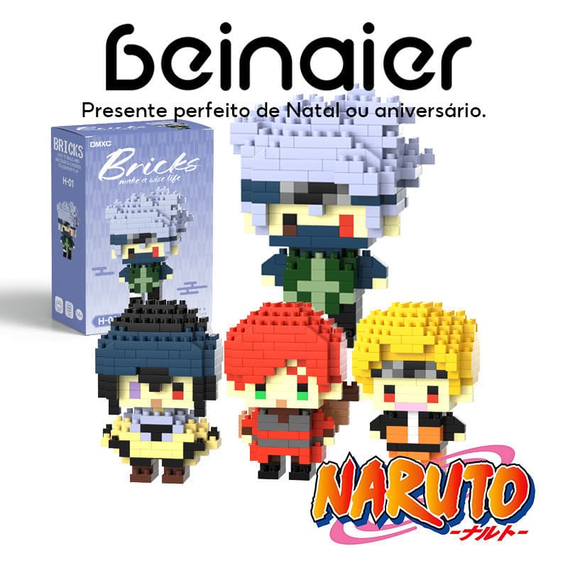 Mini Estatuetas De Naruto De Desenhos Animados Infantis , Brinquedos De Blocos De Construção Montados , Presentes De Ani