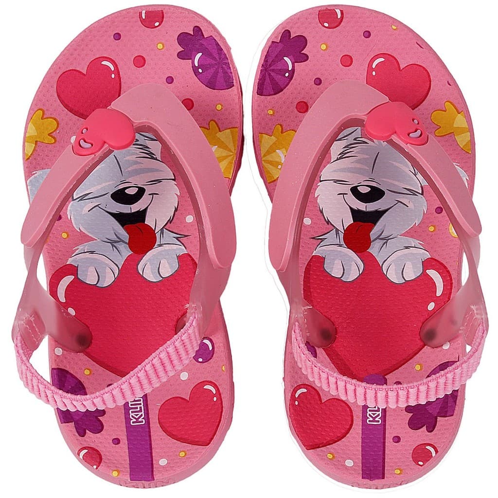 Chinelo Infantil  Meninas Confortável Aqua Print Coração Klin