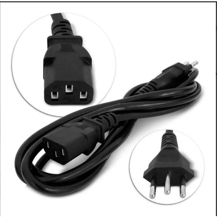 Cabo Tripolar Para Fonte, Monitor, Tv, Computador, Cpu , Impressora , Panela Elétrica- Bivolt 
