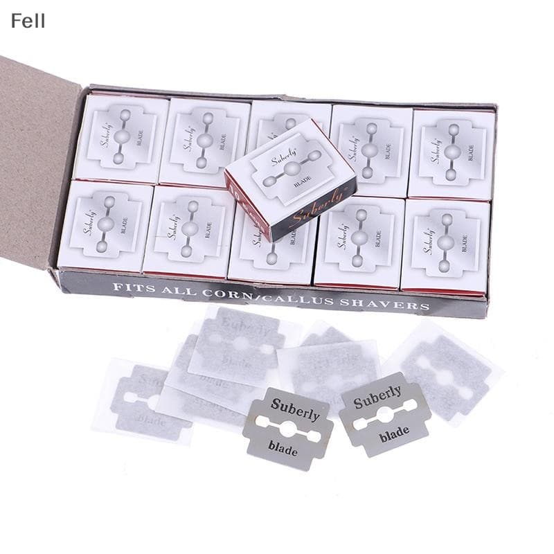 [Fel] 10/100pcs Lâminas De Substituição Para Removedor De Calos Planas Pés Pele Morta Dura Venda Quente